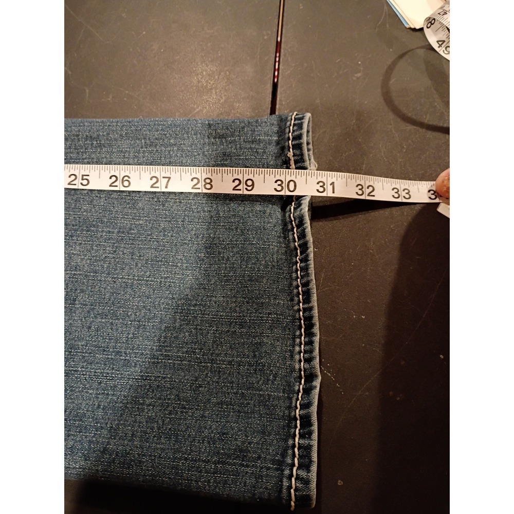 Silver Jeans Suki Womens 31x31 Blue Mid Rise Boot Stretch Fluid Denim False Flap - Picture 9 of 9